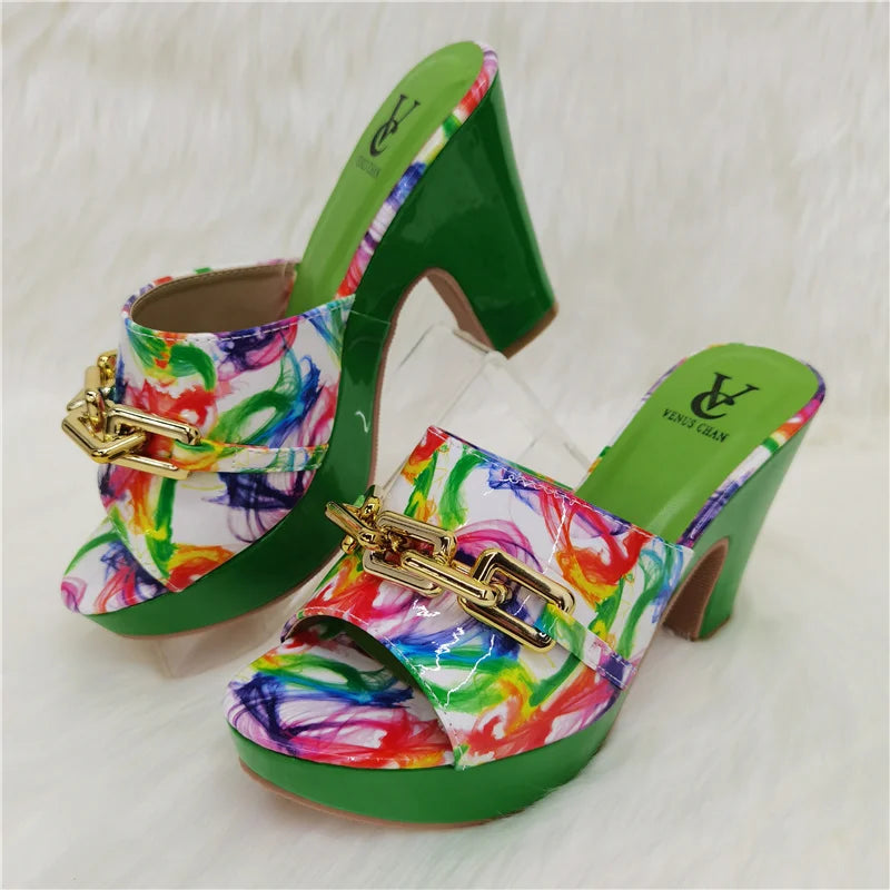 2023 Fashion Women Summer Autumn Skid-proof Square Toe Shoes  Heels Italian Woman Wedding for Party Shoes