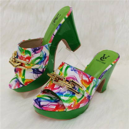 2023 Fashion Women Summer Autumn Skid-proof Square Toe Shoes  Heels Italian Woman Wedding for Party Shoes