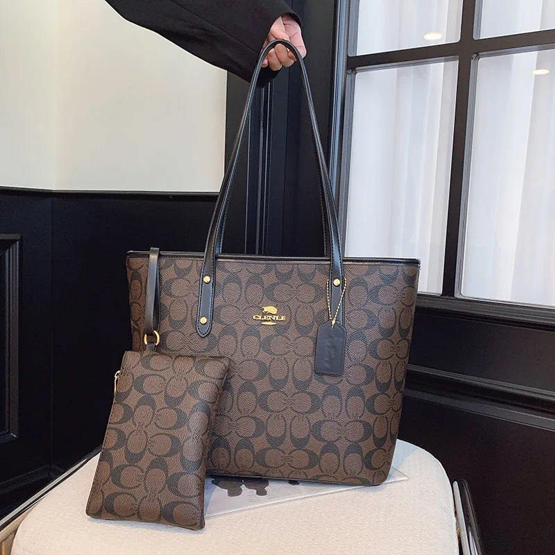 European and American Fashion Printed Large Capacity Women's Bag 2026 New Trendy Retro Luxury Single Shoulder Tote Bag