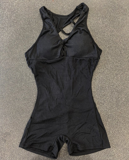 Women's Sexy Backless Rompers Criss Cross Bodycon One Piece Halter Hips Lifting Yoga Bodysuit Short Jumpsuits With Chest Pads