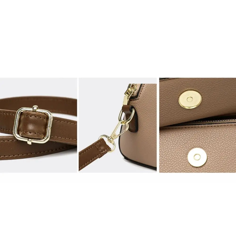 Genuine Leather Women Crossbody Bag Shoulder Bags Luxury Solid Color Cow Leather Handbag Elegant Female Messenger Bag