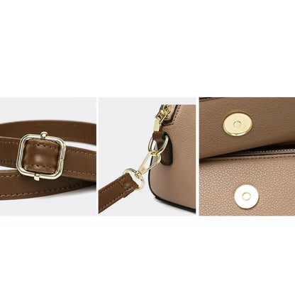 Genuine Leather Women Crossbody Bag Shoulder Bags Luxury Solid Color Cow Leather Handbag Elegant Female Messenger Bag