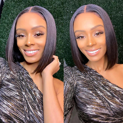 Straight Bob Wig Short 100% Human Hair Lace Frontal Wigs 13x4 Lace Front Wig 4x4 Lace Closure Wig Pre Plucked Bob Lace Wigs