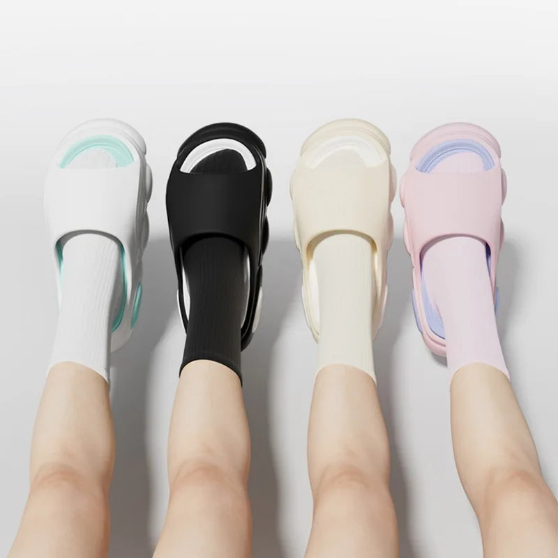 Comwarm New Men Summer Slippers Thick Sole House Non-slip Bathroom Shower Slides Outdoor Soft Cloud Fashion Beach Shoe Flip-flop