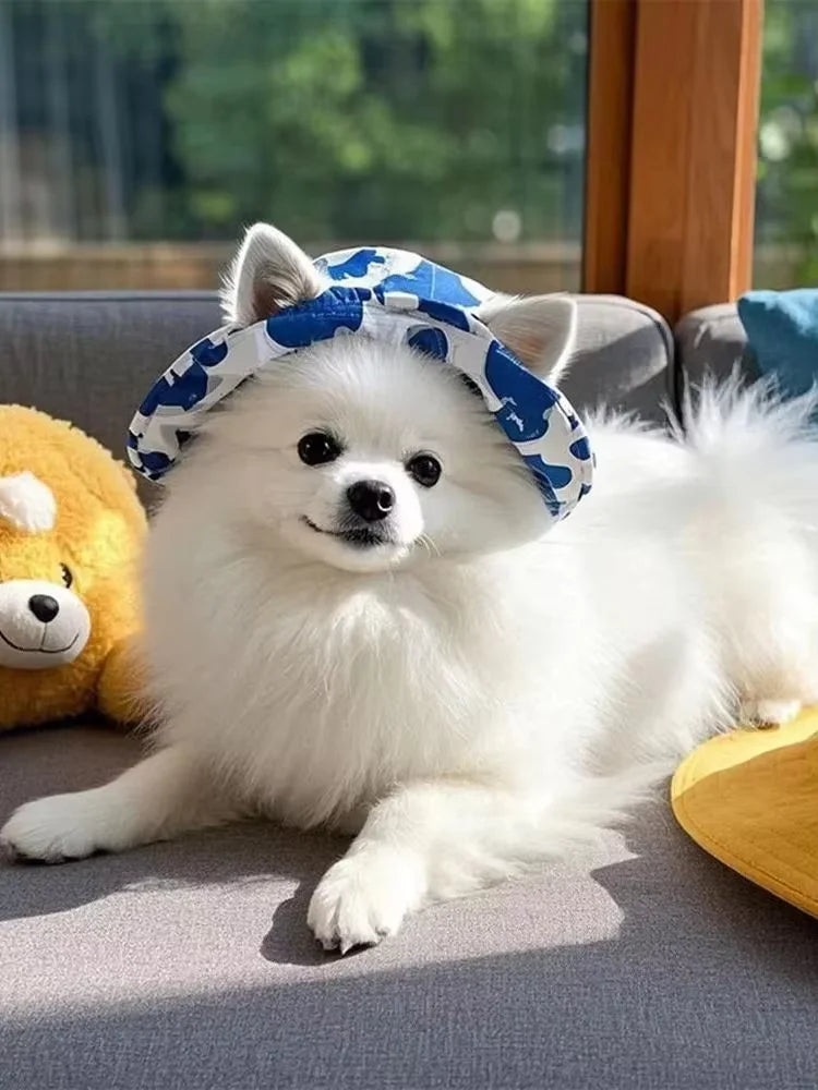 Pets Hat with Ear Holes Adjustable Baseball Cap for Medium Small Dogs Summer Fashion Cats Sun Cap Pet Outdoor Hat Pet Supplies