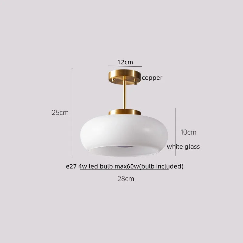 IWHD Home Lighting LED Ceiling Lights Decoration Aisle Porch Living Room Light Fixtures Nordic Ceiling Lamp Resin Copper Lustres