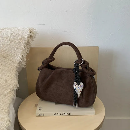 Small Suede Fashion Leather Shoulder Bags for Women 2025 Luxury Designer Brand Trend Crossbody Bag Females Short Handle Handbags