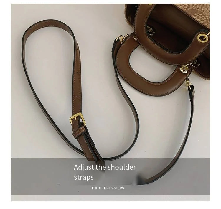 Luxury Women Bag 2026 New Vintage Classic Monogram Handbag Fashion Designer Ladies Tote Crossbody Bag with Bear Charm