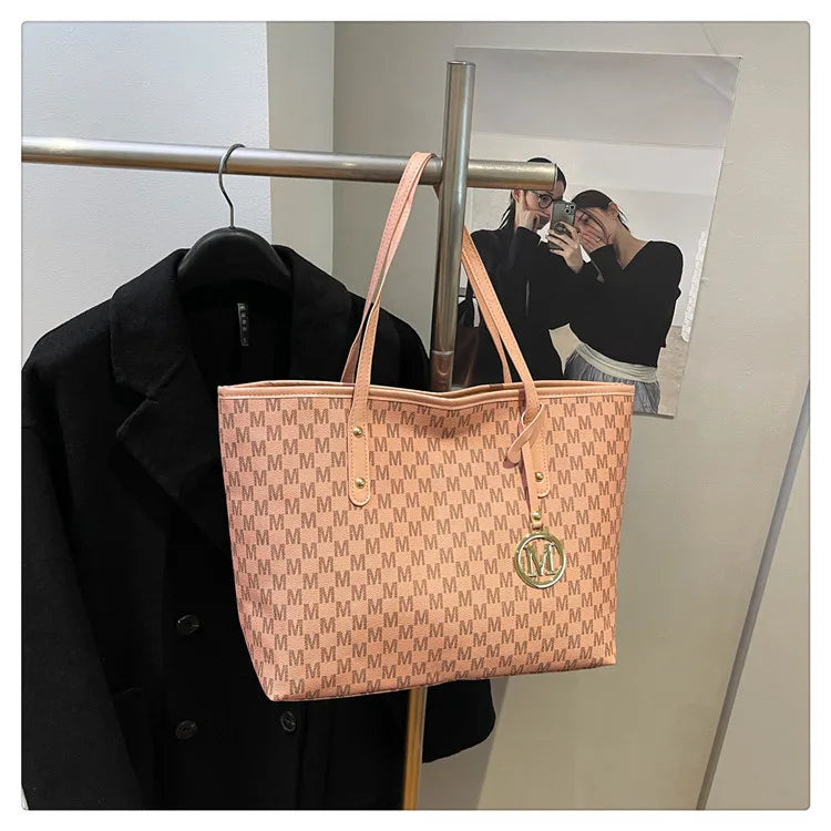 Large Capacity Commuting Tote Bags Fashionable Printed Pu Leather Handbag for Women College Students Class Handbags Shoulder Bag