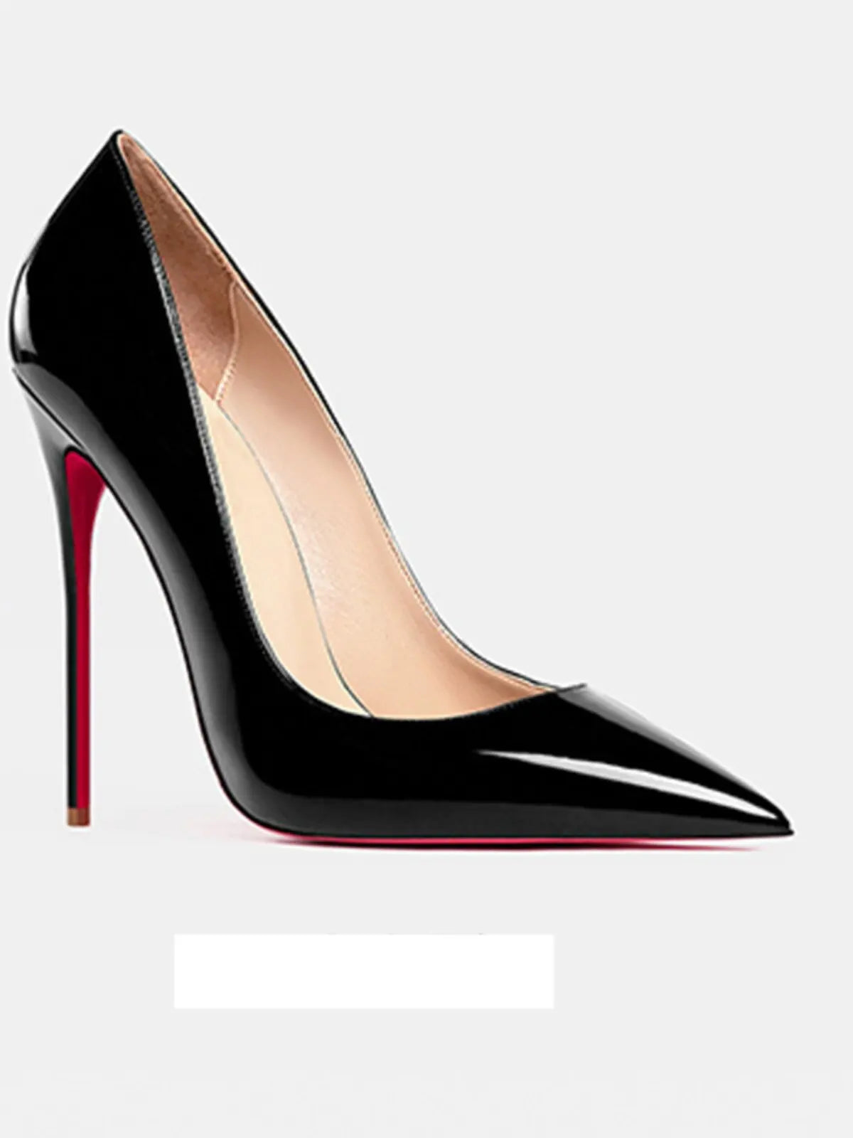 2025 European and American slim and sexy high heels, pointed shallow mouth black patent leather temperament work shoes