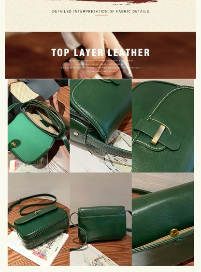 Female Cowhide Luxury Designer Handbags Women's Natural Cow Leather Shoulder Bag Ladies Fashion Small Square Crossbody Bags New
