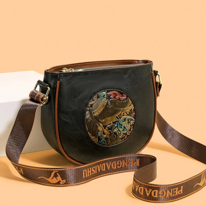 Vintage 3D Floral Embossed Crossbody Bag Soft Leather Elegant Shoulder Bag Luxury Handbag Women Bags Designer Mother Ladies Sac