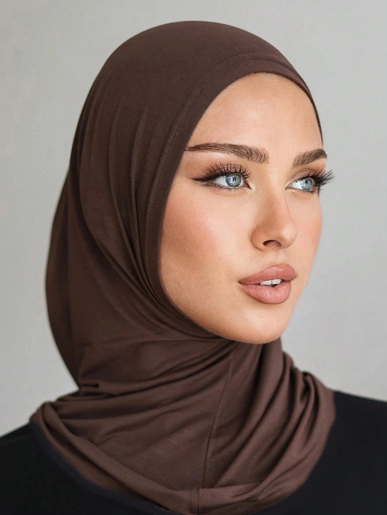 Soft Elasticity Modal Pull on Hijab Muslim Full Cover Neck Instant Hijab Islam Ready to Wear Hijab Scarf HeadWrap Ramadan Prayer