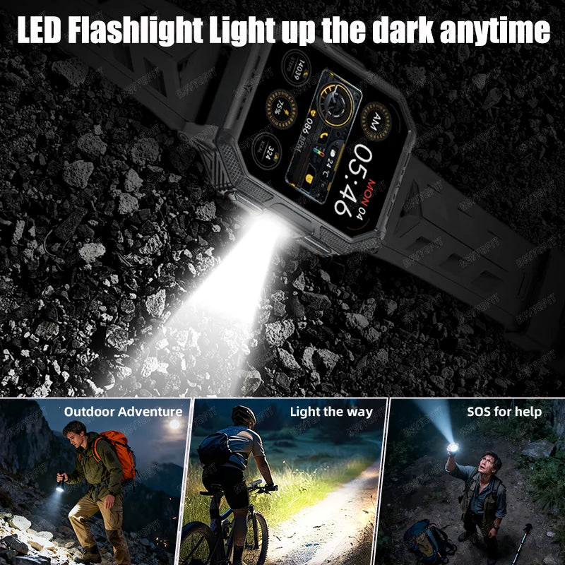 2026 newhigh-endoutdoorhikingadventuresmartwatch,1400mAh large battery,wirelesscommunication,voiceassistant,heartrate monitoring