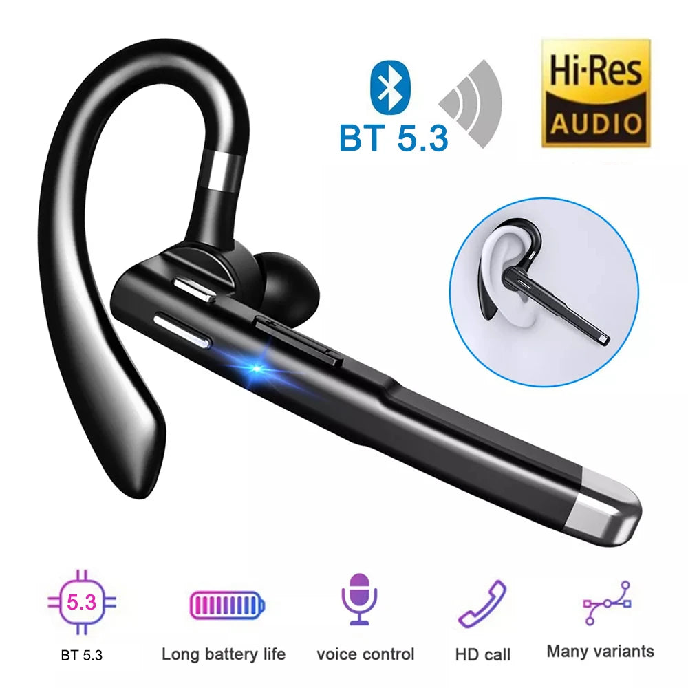 Newest Wireless Headphones Business Bluetooth v5.3 Earphones Hands-free Call Mic Noise Cancelling Headset Earbuds for Driving