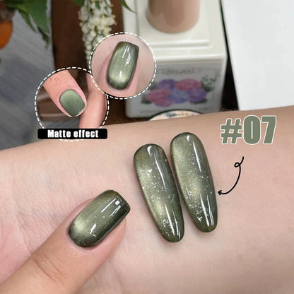 MIANEL 12ML Hit Product Gold Amber Cat Eye Gel Nail Polish 2026 New Blue Glass Beads Cat Eye Gel Nail Green Nails 1-21pcs
