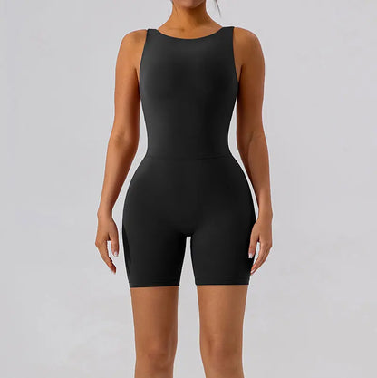 GACVGA Yoga Tracksuit Playsuit One Piece Sexy Fitness Rompers Workout Clothes Women Gym Sport Buttock Active Jumpsuit