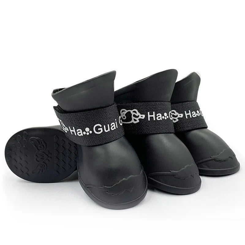 4Pcs Pet Silicone Rain Shoes Anti-Dirty Non-Slip Waterproof Dog Shoes Soft Bottom Footwear Small Dogs Cats Teddy Shoes