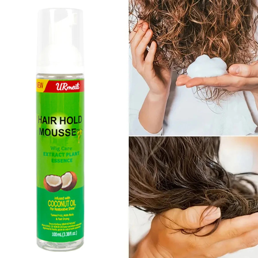 100mlCurly Hair Mousse For Wigs Strong Hold Olive Oil Hair Styling Mousse Anti-Frizz Hair Foam Mousse For Styling Hair Women Men