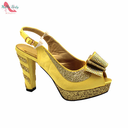 2021 Specials Design Black Color Nigerian Women Shoes and Bag Set High Quality Slingback Sandals with Appliques for Wedding