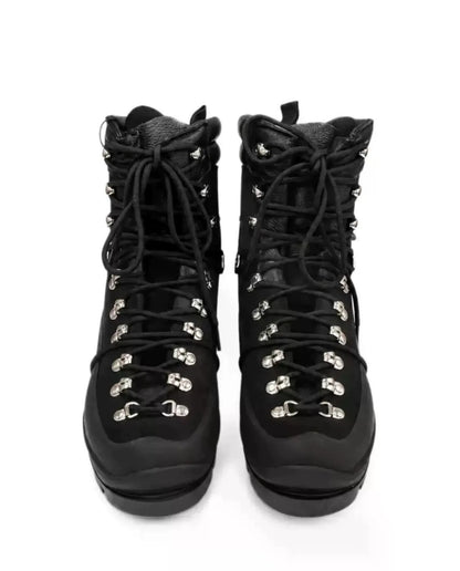 Customized Men Leather Black High Quality Functional Thick soled Motorcycle Hiking He Boots