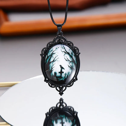 Gothic Vampire Cameo Pendant Choker Velvet Necklace for Women Fashion Pagan Witchcraft Jewelry Female Gifts Creative Punk Choker