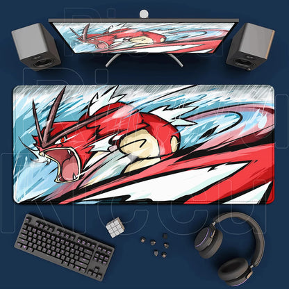 Gaming Anime P-Pokemons Gyarados Mousepad Large Non-slip Rubber Mouse Pad Gamer XXL 900x400mm Pc Keyboard Desk Mouse Mat Carpet