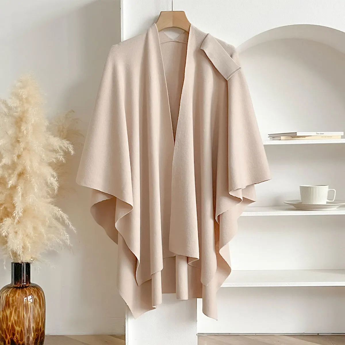 Women Poncho Winter Warm Solid Color Shawl Double Sided Designer Blanket Luxury Scarf Female Cloak Cashmere Pashmina Cape Stole
