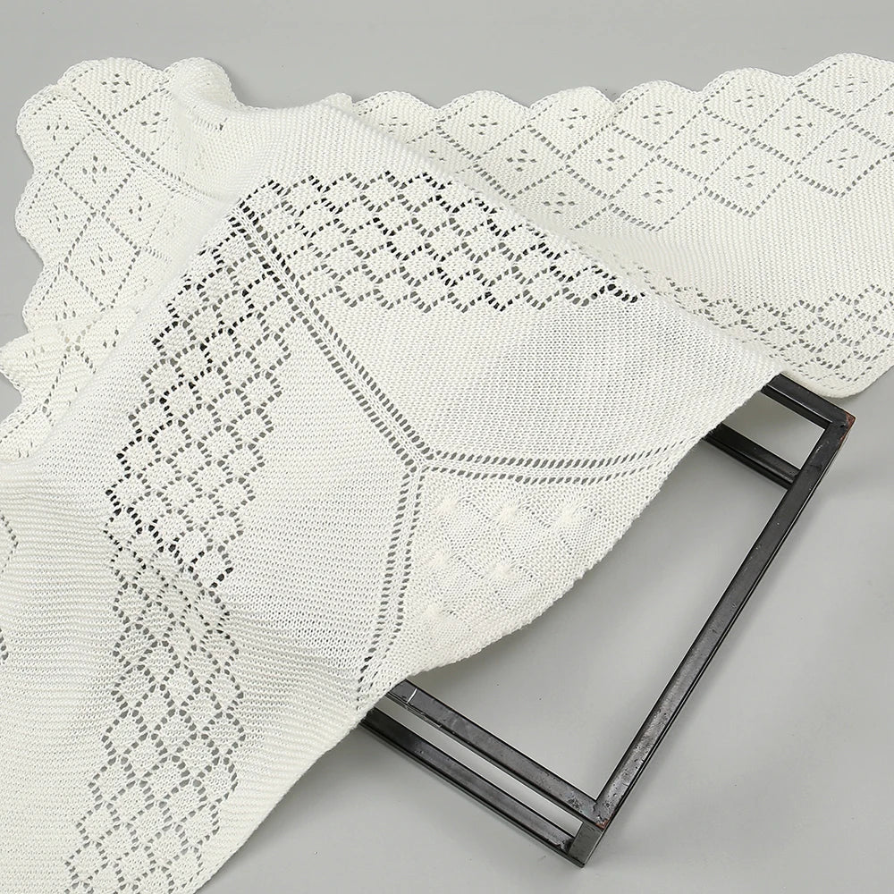 Fashion Knitted Cotton Hollow Scarf Shawl Solid Color Women Summer Air-conditioned Room Cape Ladies Simple Warps Wholesale