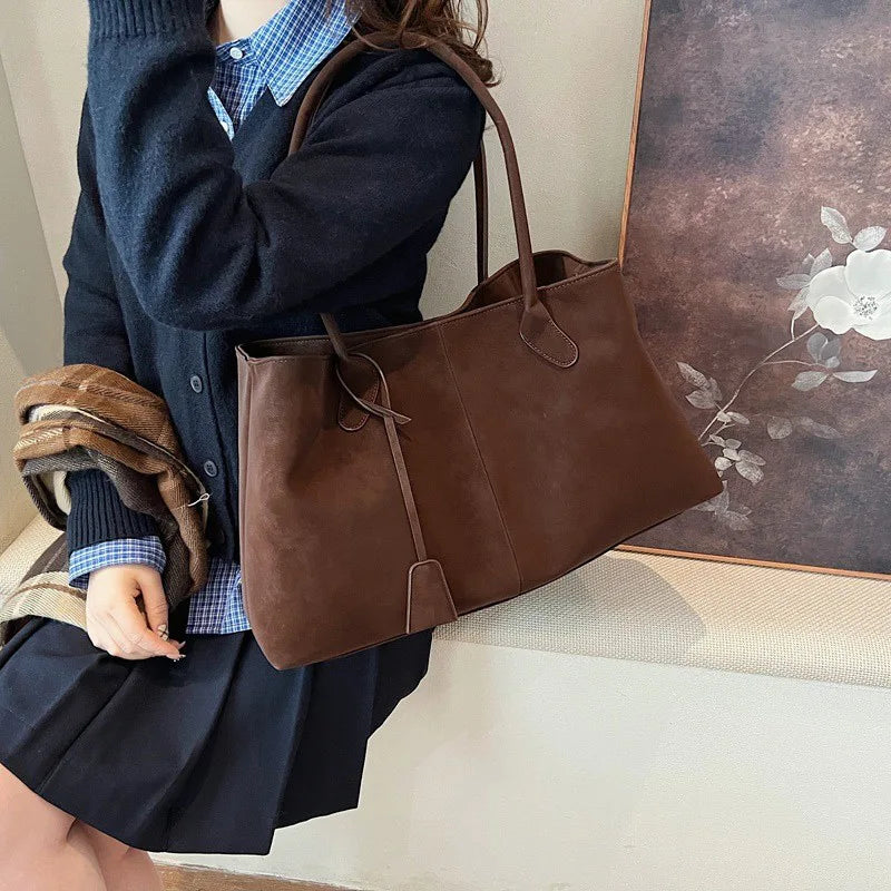 Vintage Casual Tote Bag New Large-capacity Handbag Europe America Popular Hot Selling Underarm Bag High-quality Pu Commuter Bags