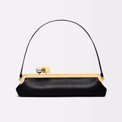 Luxury Designer Clip Handbag Purses for Ladies Long Clutch Bag with Removable Shoulder Strap Women's Fashionable Baguette Bag