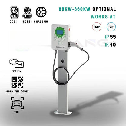 Commercial Use  4.3-Inch IP66 Protected 7KW 22KW 32A 5m Cable New GB Standard Wall-Mounted Charging Station for EV Cars