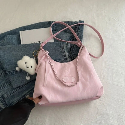 New Summer Chain Commuting Bag, Casual Student Soft Face Large Capacity Bag for Women, Fashion Single Shoulder Crossbody Bags