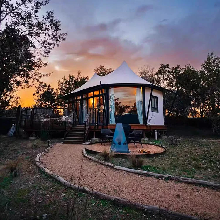 Outdoor Semi-Dome Igloo Camping Tent - Geodesic Dome Glass Sphere Tent Bubble House