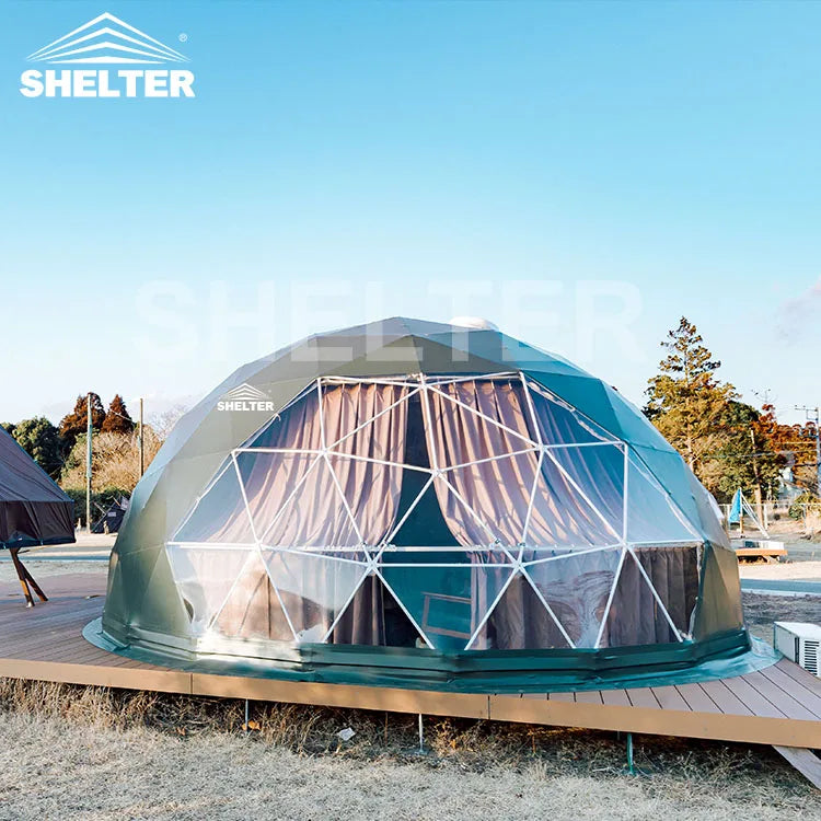 Geodesic Dome Tent 4 Season Waterproof Camping Tent Luxury Glamping Dome Tent PVC Bubble Windproof Garden Outdoor Shelter