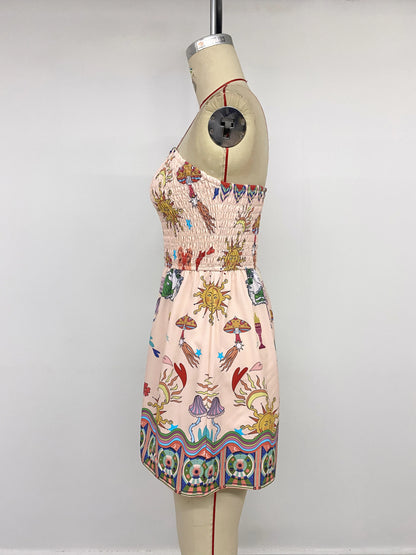 2026 Summer Sleeveless V-Neck Short Pants, Style Flower-embroidered One-shoulder Wrap Top and Bottom Set
