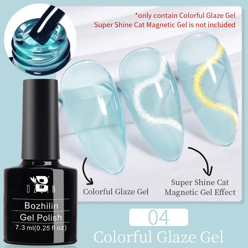 7.5ml Golden Light  Magnetic Gel Golden Gems Magnetic Gel Nail Polish Cat Nail Sparkling Glitter Semi Permanent Varnish