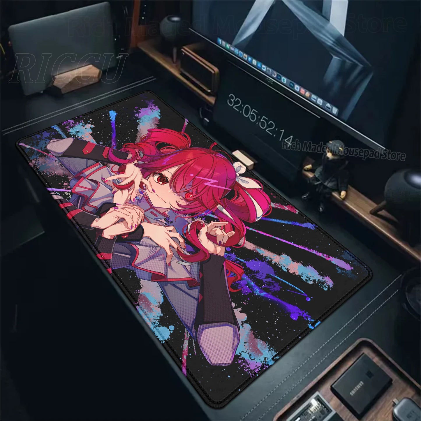 Cute Anime Girl K-Kasane Teto Mousepad Large Gaming Mouse Pad LockEdge Computer Keyboard Desk Mat PC Cabinet Tablepad XXL Mats