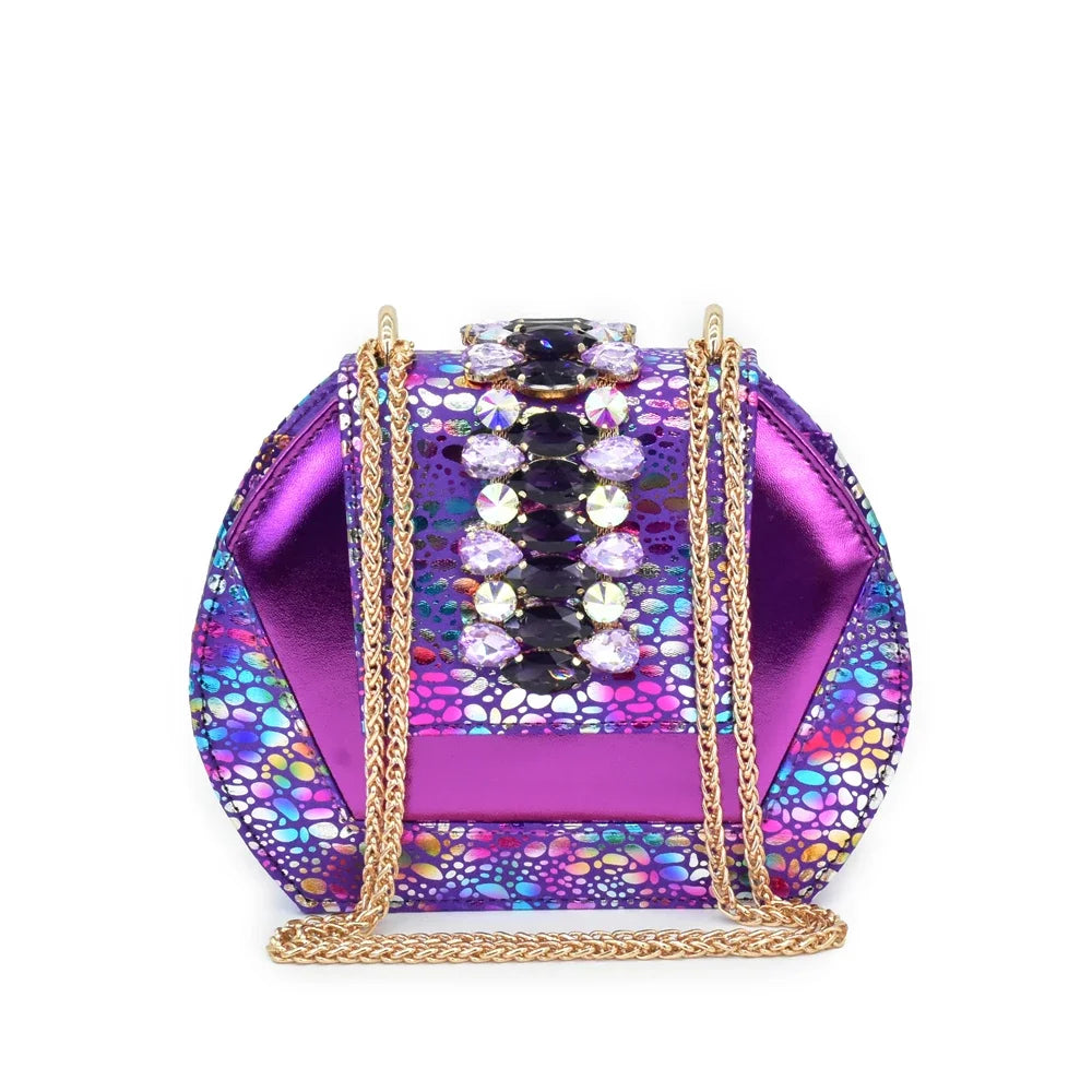 New Arrival Shoe and Bag Set for Party in Women Italian Elegant Woman Heeled Shoes for Wedding Full Rhinestone Wedding Pumps