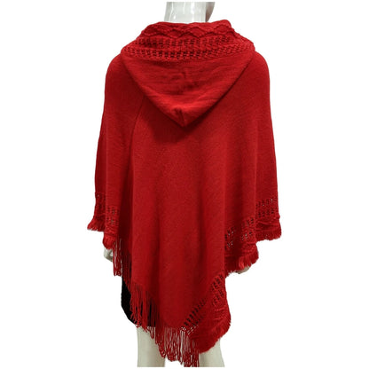 1 Piece of Women's Tassel Cape Tassel Cape Diagonal Striped Coat Bohemian Shawl Scarf