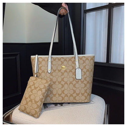 European and American Fashion Printed Large Capacity Women's Bag 2026 New Trendy Retro Luxury Single Shoulder Tote Bag