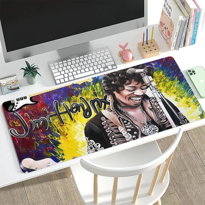 Singer J-JIMI HENDRIX THE Last Experience Mouse Pad Large Desk Mat Keyboard Ergonomic Office Rubber Game PC Non-slip Anti-fray H