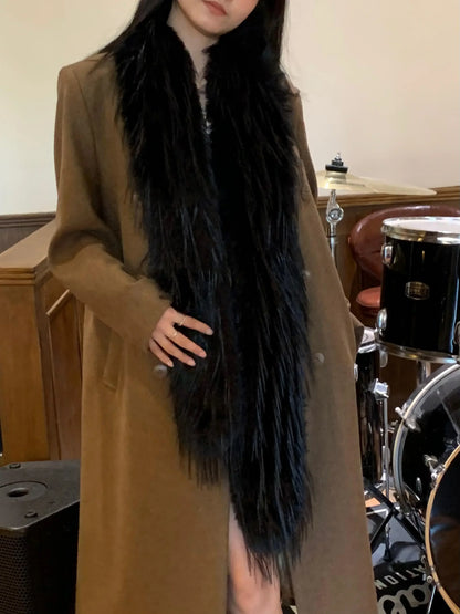 Winter Korean 200cm Long and Thick Scarf Fashionable Plush Long Strip Scarf Women's Imitation Mink Fur Y2K Girl Scarf for Warm