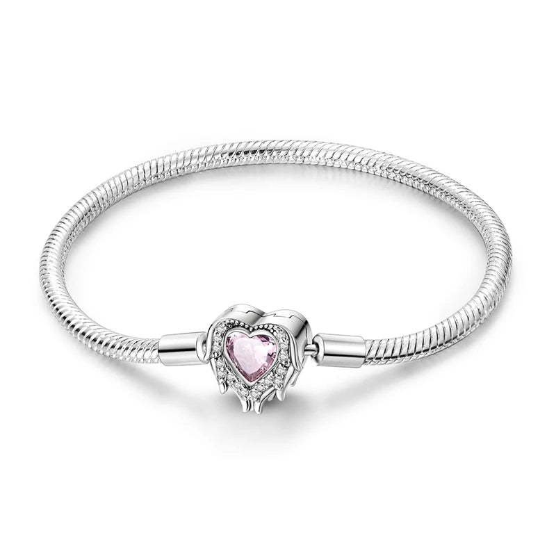 925 Sterling Silver Heart Love Snake Chain Bracelet Infinite Knot Butterfly For Women Fit Original Charms Beads Jewelry Gift