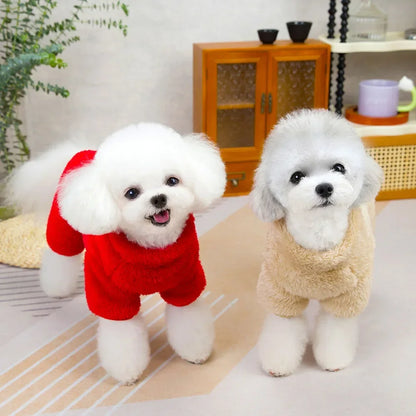 Winter Warm Pet Jumpsuit for Small Dogs Cats Clothes Sport Dog Hoodies Overalls Coat Yorkshire Bulldog Puppy Onesies with Zipper