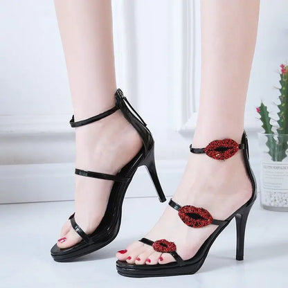 High Heels Shoes for Women Luxury Sandals Peep Toe Platform Shoes Large-sized Sequined Sandals Women Summer Platform Sandals