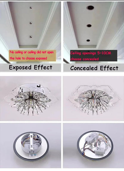 LED Lotus Glass Corridor Ceiling Lights porch Hallway Plastic Leaves Ceiling Lamps Living Room Balcony Ceiling fixtures