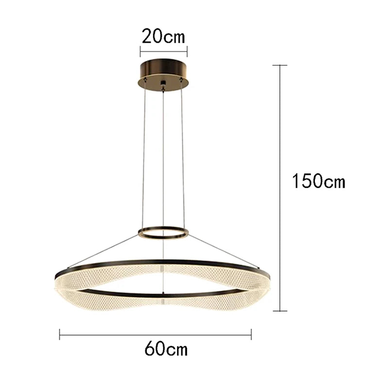 Modern ring stairs led lights pendant light lamps for living room led Chandeliers for dining room hanging light indoor lighting