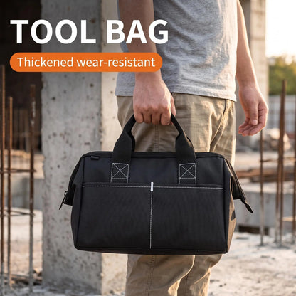 Professional Easy Access Tool Bag With Widened Opening Wear Resistant Oxford Cloth Portable Work Storage Bag For Electricians Carpenters DIY Enthusiasts Handyman Tool Carrier