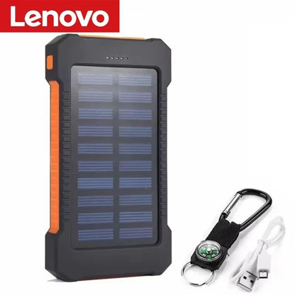 Lenovo 500000mAh Outdoor Solar Power Bank Super Fast Charging Portable External Battery for iPhone Samsung Huawei